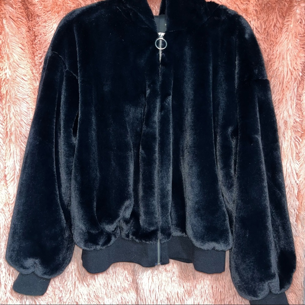 Forever 21 Black Faux Fur Jacket
